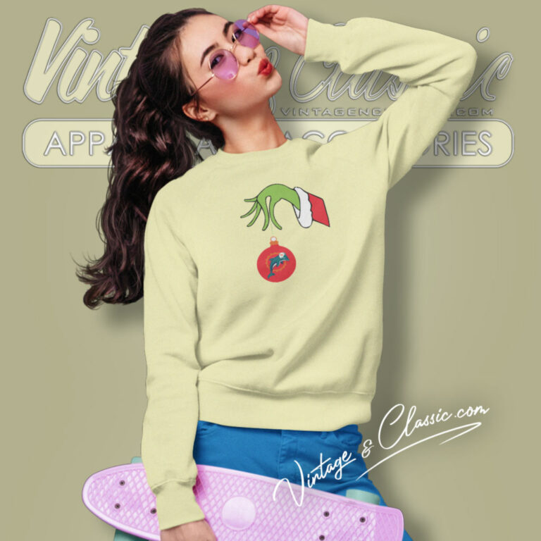 Miami Dolphins Grinch Hand Sweatshirt Miami Dolphins Grinch Hand Sweatshirt