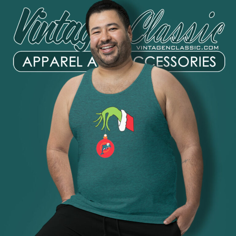 Miami Dolphins Grinch Hand Tank Top Racerback Miami Dolphins Grinch Hand Tank Top Racerback