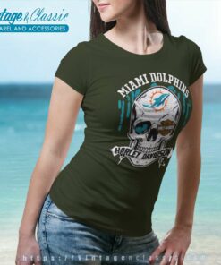 Miami Dolphins Harley Davidson Skull Women TShirt