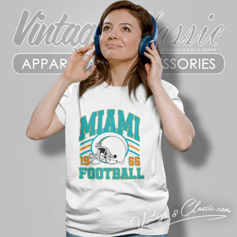 Miami Dolphins Helmet 1966 Vintage Women T Shirt Miami Dolphins Helmet 1966 Vintage Women T Shirt