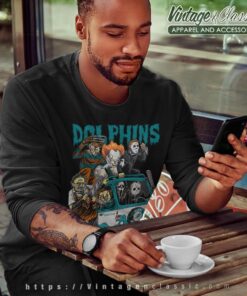 Miami Dolphins Horror Movies Characters Halloween Shirt Sweatshirt