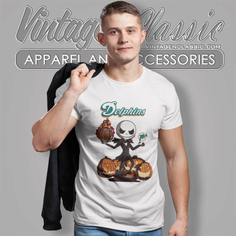 Miami Dolphins Jack Skellington Halloween T Shirt Miami Dolphins Jack Skellington Halloween T Shirt
