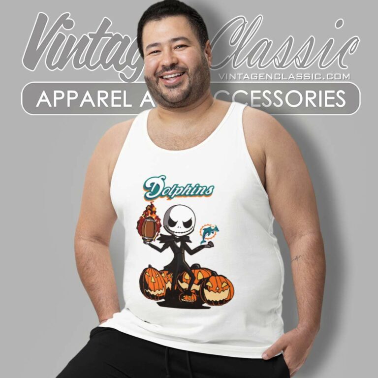 Miami Dolphins Jack Skellington Halloween Tank Top Racerback Miami Dolphins Jack Skellington Halloween Tank Top Racerback