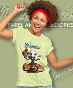 Miami Dolphins Jack Skellington Halloween Women TShirt