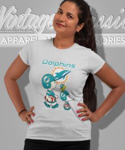 Miami Dolphins Lets Play Football Together Snoopy Shirt Women T shirt