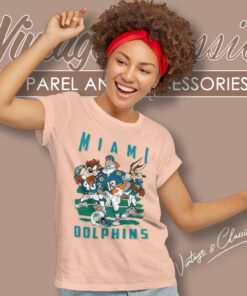Miami Dolphins Looney Tunes 90s Women T Shirt