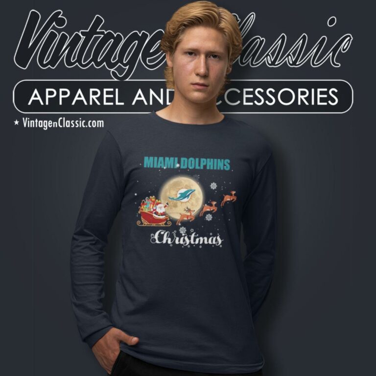 Miami Dolphins Merry Christmas Long Sleeve Tee Miami Dolphins Merry Christmas Long Sleeve Tee