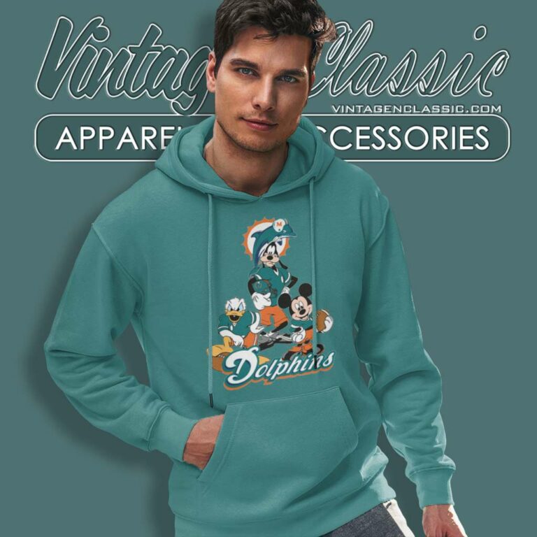 Miami Dolphins Mickey Mouse Donald Duck Goofy Hoodie Miami Dolphins Mickey Mouse Donald Duck Goofy Hoodie