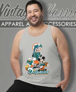 Miami Dolphins Mickey Mouse Donald Duck Goofy Tank Top Racerback