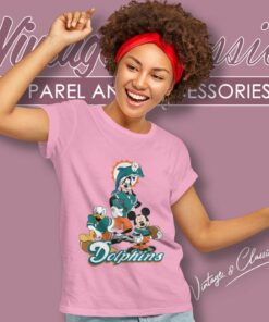 Miami Dolphins Mickey Mouse Donald Duck Goofy Women TShirt