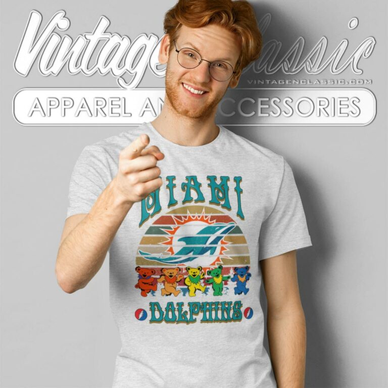 Miami Dolphins Nfl Grateful Dancing Bears Retro T Shirt Miami Dolphins Nfl Grateful Dancing Bears Retro T Shirt