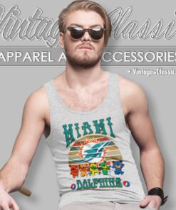 Miami Dolphins Nfl Grateful Dancing Bears Retro Tank Top Racerback