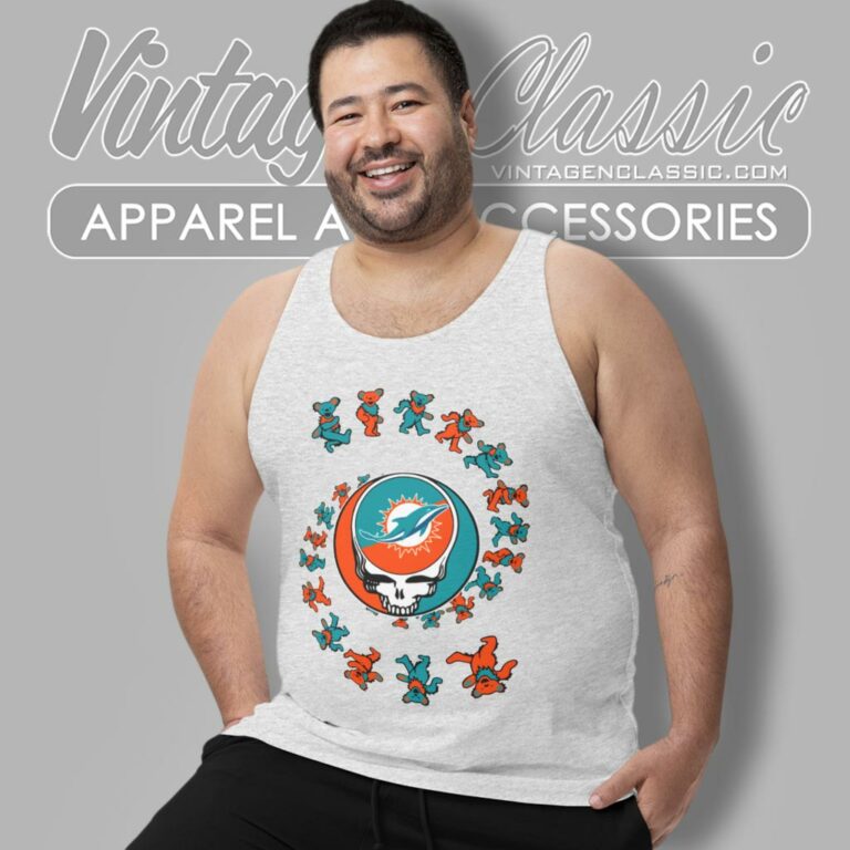 Miami Dolphins Nfl Grateful Dancing Bears Tank Top Racerback Miami Dolphins Nfl Grateful Dancing Bears Tank Top Racerback