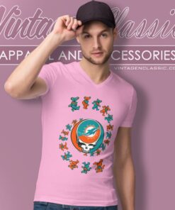 Miami Dolphins Nfl Grateful Dancing Bears V Neck TShirt