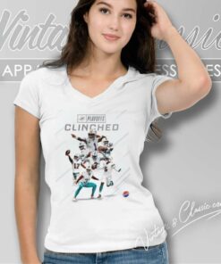 Miami Dolphins Playoffs Clinched Nfl Dolphins Team Player Pepsi Logo V Neck TShirt