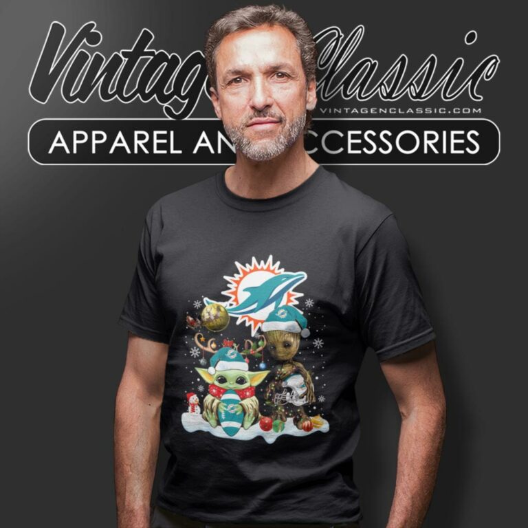 Miami Dolphins Shirt Baby Yoda And Groot Santa Christmas T Shirt Miami Dolphins Shirt Baby Yoda And Groot Santa Christmas T Shirt