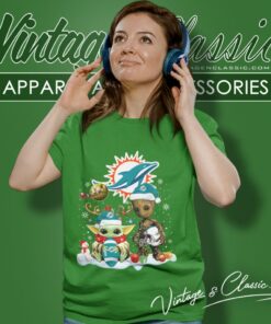 Miami Dolphins Shirt Baby Yoda And Groot Santa Christmas 6 Miami Dolphins Shirt Baby Yoda And Groot Santa Christmas Women T Shirt