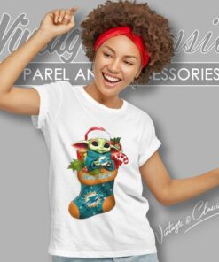 Miami Dolphins Shirt Baby Yoda Hug Ornament Merry Christmas 6 Miami Dolphins Shirt Baby Yoda Hug Ornament Merry Christmas Women T Shirt