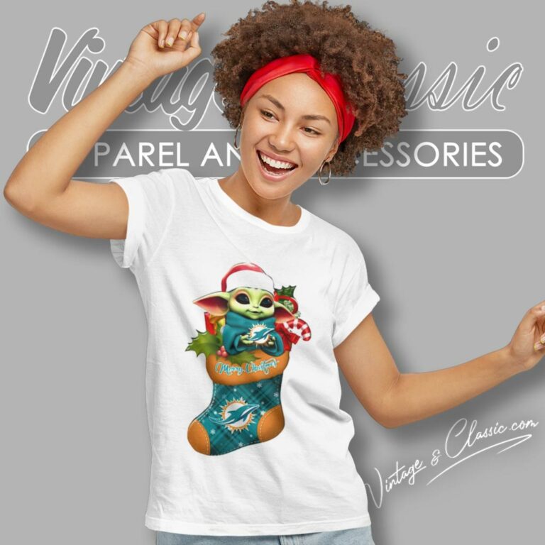 Miami Dolphins Shirt Baby Yoda Hug Ornament Merry Christmas Women T Shirt Miami Dolphins Shirt Baby Yoda Hug Ornament Merry Christmas Women T Shirt