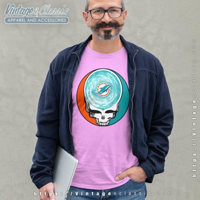 Miami Dolphins Shirt Nfl Grateful Dead Logo Long Sleeve Tee Miami Dolphins Shirt Nfl Grateful Dead Logo Long Sleeve Tee