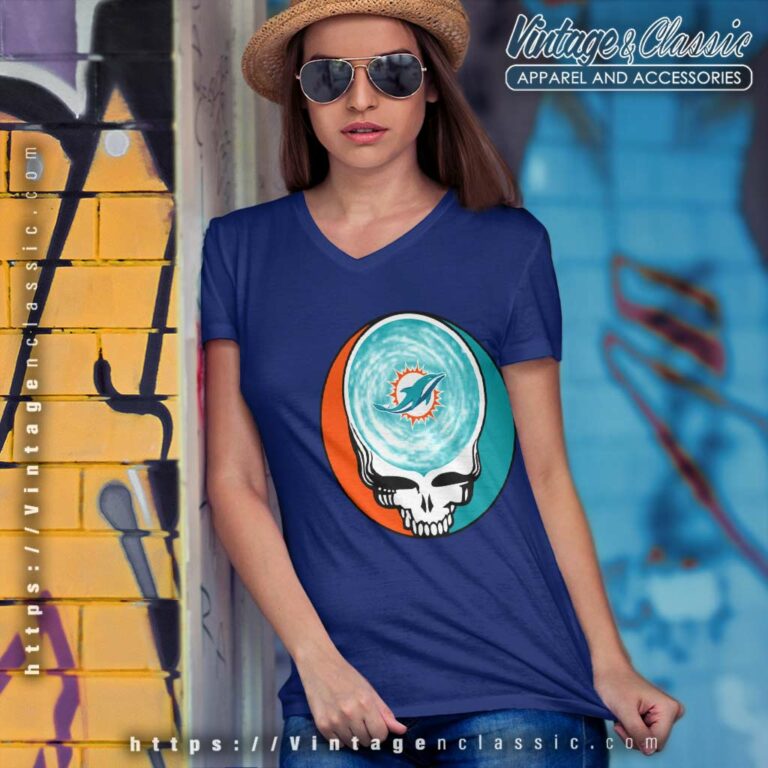 Miami Dolphins Shirt Nfl Grateful Dead Logo V Neck TShirt Miami Dolphins Shirt Nfl Grateful Dead Logo V Neck TShirt