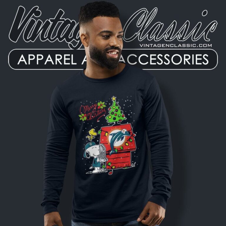 Miami Dolphins Shirt Snoopy Merry Christmas Long Sleeve Tee Miami Dolphins Shirt Snoopy Merry Christmas Long Sleeve Tee