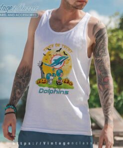Miami Dolphins Shirt Snoopy Trick Or Treat Halloween Tank Top Racerback