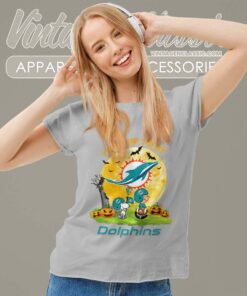 Miami Dolphins Shirt Snoopy Trick Or Treat Halloween Women TShirt