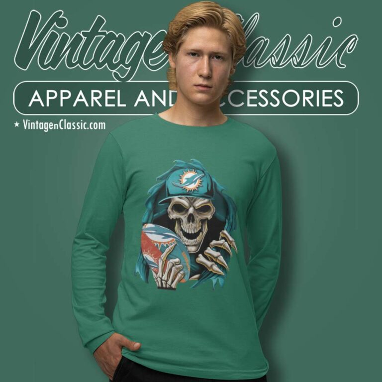Miami Dolphins Skullbong Long Sleeve Tee Miami Dolphins Skullbong Long Sleeve Tee