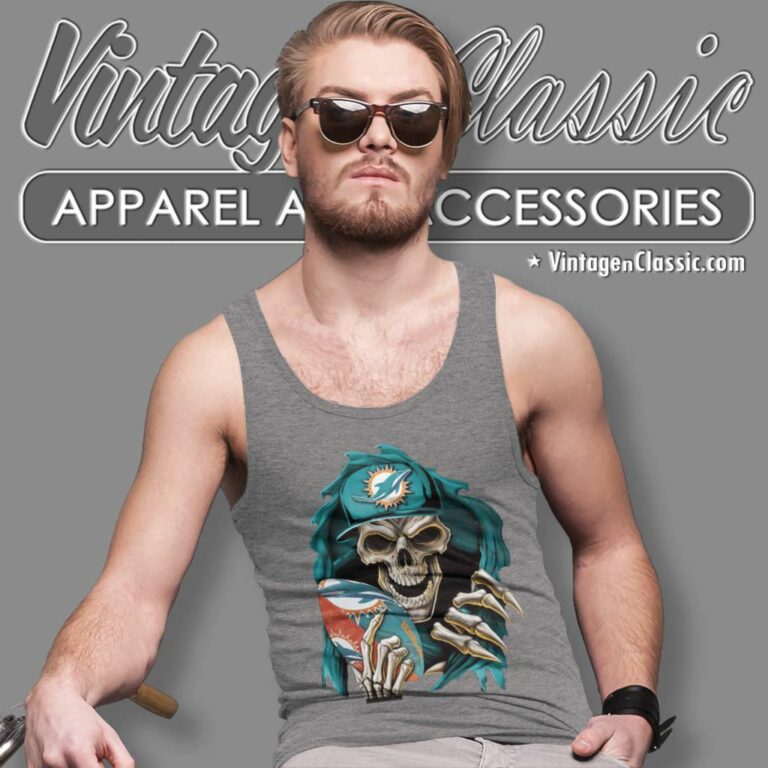 Miami Dolphins Skullbong Tank Top Racerback Miami Dolphins Skullbong Tank Top Racerback