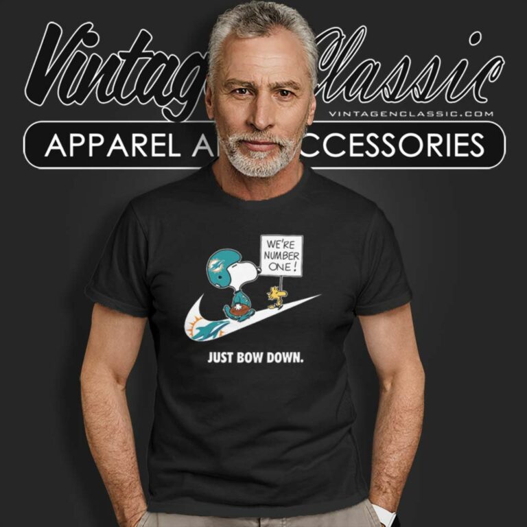 Miami Dolphins Snoopy Are Number One Shirt Nike Just Bow Down T Shirt Miami Dolphins Snoopy Are Number One Shirt Nike Just Bow Down T Shirt