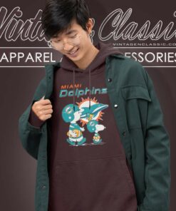 Miami Dolphins Snoopy Charlie Brown And Woodstock Hoodie