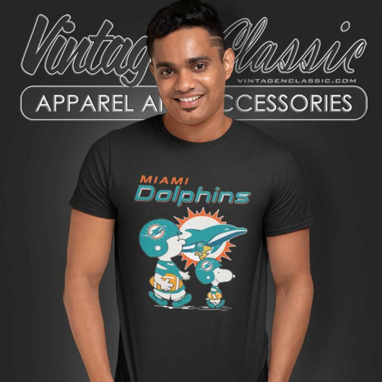 Miami Dolphins Snoopy Charlie Brown And Woodstock T Shirt Miami Dolphins Snoopy Charlie Brown And Woodstock T Shirt