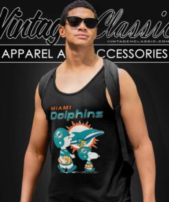 Miami Dolphins Snoopy Charlie Brown And Woodstock Tank Top Racerback