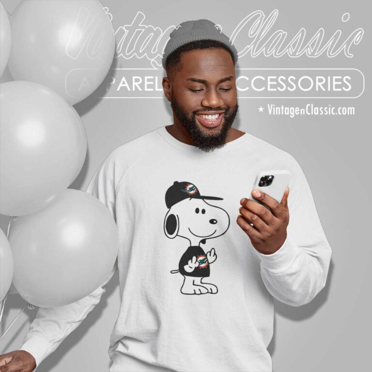 Miami Dolphins Snoopy Double Middle Fingers Sweatshirt Miami Dolphins Snoopy Double Middle Fingers Sweatshirt