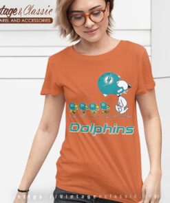 Miami Dolphins Snoopy Woodstock Team Walking Women T shirt