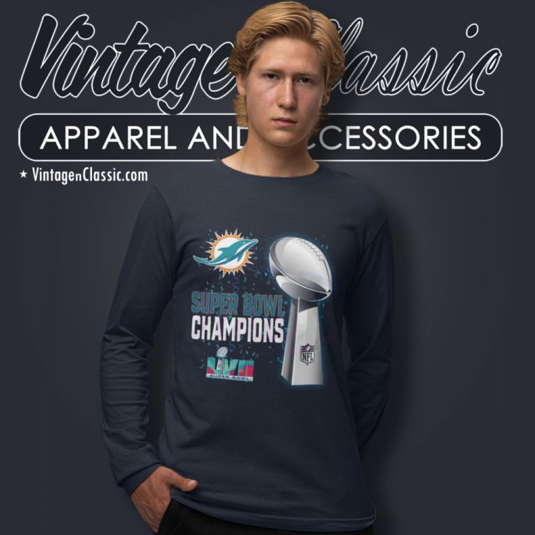 Miami Dolphins Super Bowl Lvii 2023 Champions Long Sleeve Tee Miami Dolphins Super Bowl Lvii 2023 Champions Long Sleeve Tee