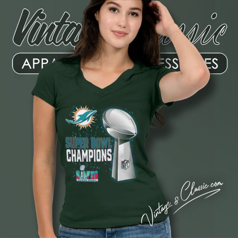 Miami Dolphins Super Bowl Lvii 2023 Champions V Neck TShirt Miami Dolphins Super Bowl Lvii 2023 Champions V Neck TShirt