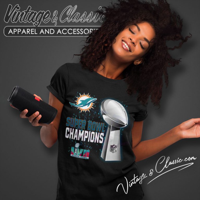 Miami Dolphins Super Bowl Lvii 2023 Champions Women T Shirt Miami Dolphins Super Bowl Lvii 2023 Champions Women T Shirt