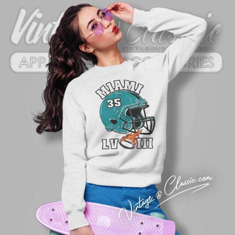 Miami Dolphins Super Bowl Lviii Helmet Sweatshirt Miami Dolphins Super Bowl Lviii Helmet Sweatshirt