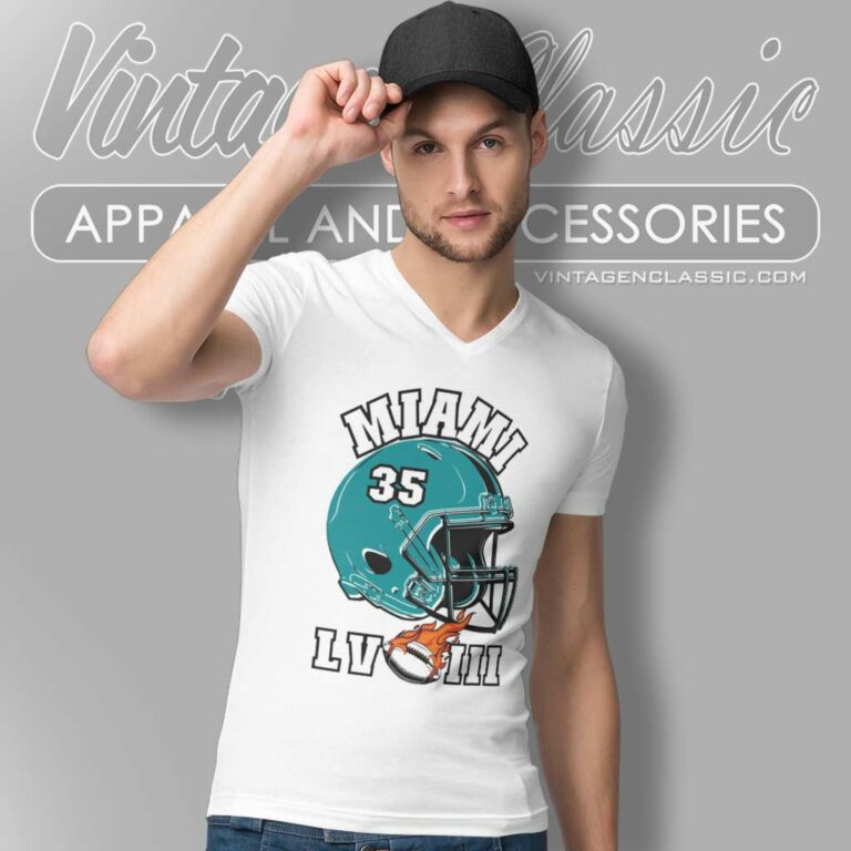 Miami Dolphins Super Bowl Lviii Helmet V Neck TShirt Miami Dolphins Super Bowl Lviii Helmet V Neck TShirt