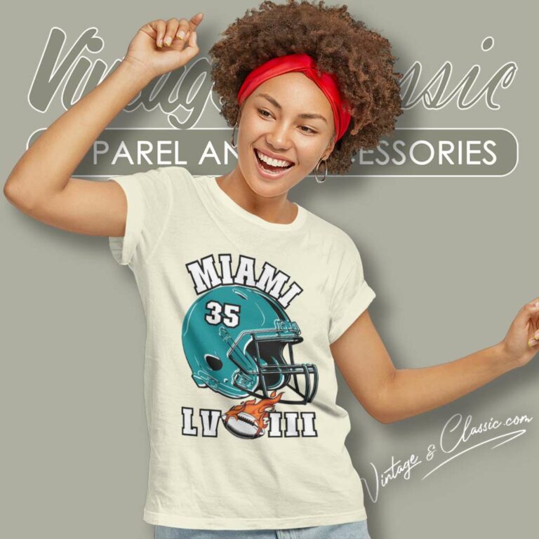 Miami Dolphins Super Bowl Lviii Helmet Women TShirt Miami Dolphins Super Bowl Lviii Helmet Women TShirt