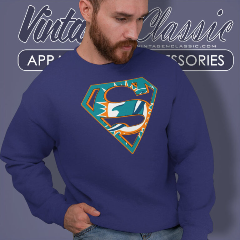 Miami Dolphins Superman Logo Sweatshirt Miami Dolphins Superman Logo Sweatshirt