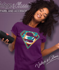 Miami Dolphins Superman Logo Women T Shirt
