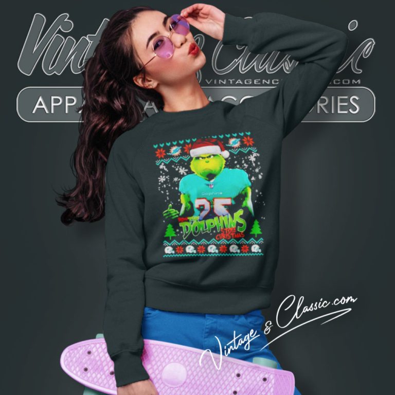 Miami Dolphins The Grinch How The Dolphins Stole Christmas Sweatshirt Miami Dolphins The Grinch How The Dolphins Stole Christmas Sweatshirt
