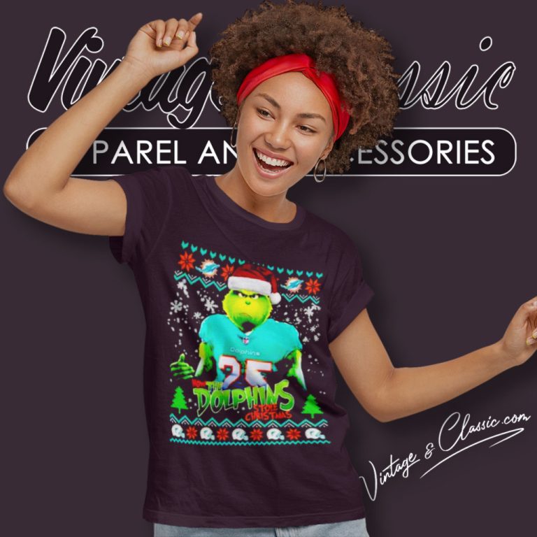 Miami Dolphins The Grinch How The Dolphins Stole Christmas Women T Shirt Miami Dolphins The Grinch How The Dolphins Stole Christmas Women T Shirt