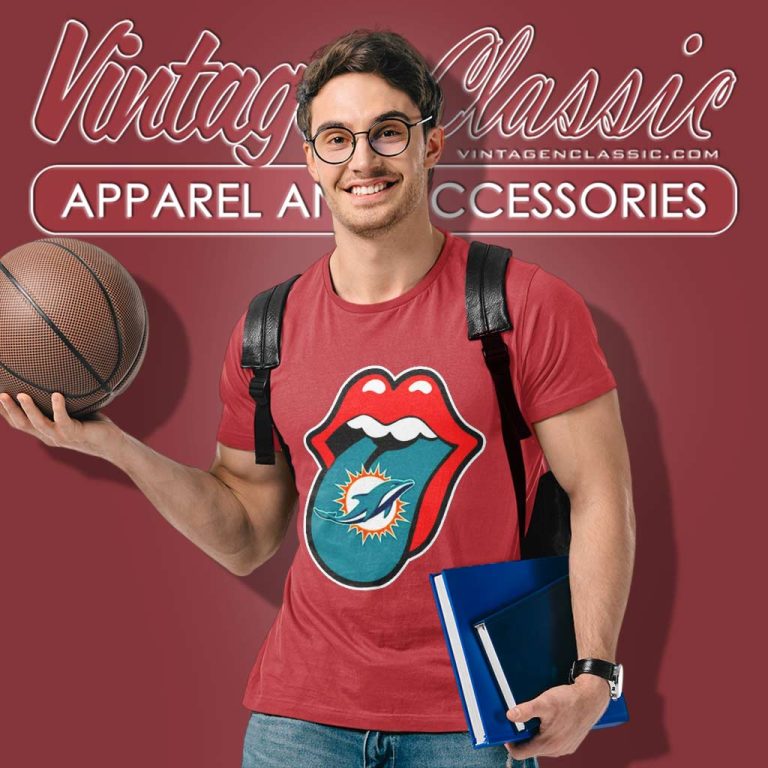 Miami Dolphins The Rolling Stones Logo T Shirt Miami Dolphins The Rolling Stones Logo T Shirt