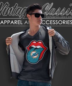 Miami Dolphins The Rolling Stones Logo V Neck TShirt