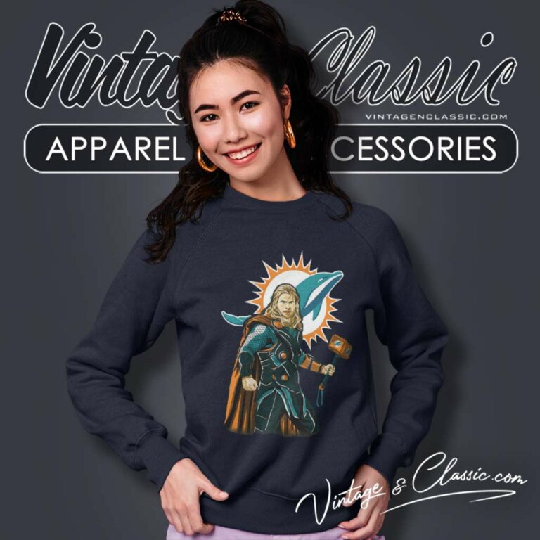 Miami Dolphins Thor Superhero Avenger Sweatshirt Miami Dolphins Thor Superhero Avenger Sweatshirt