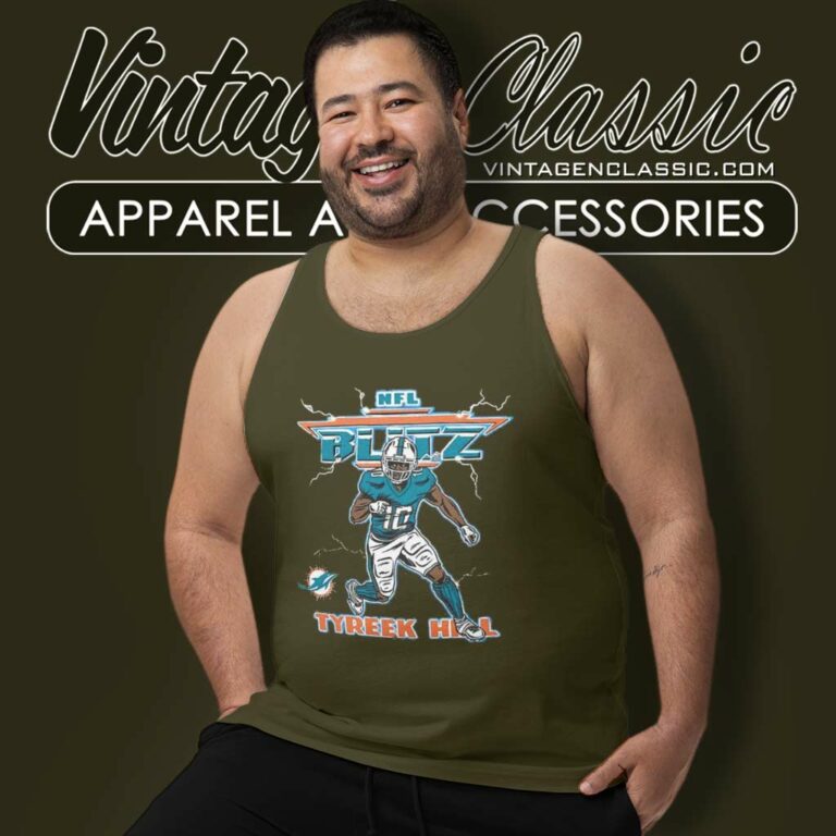 Miami Dolphins Tyreek Hill Nfl Blitz Tank Top Racerback Miami Dolphins Tyreek Hill Nfl Blitz Tank Top Racerback